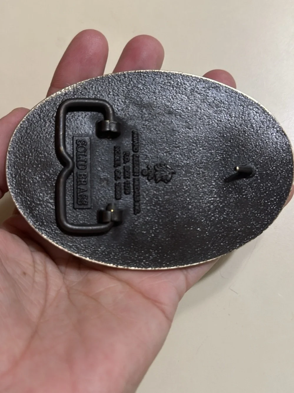 Confederate States of America Oval Metal Belt Buckle - Antique Solid Brass